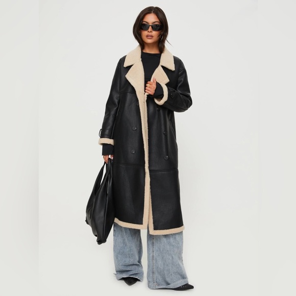 Princess Polly Jackets & Blazers - Princess Polly Day 'N' Night Longline Shearling Coat